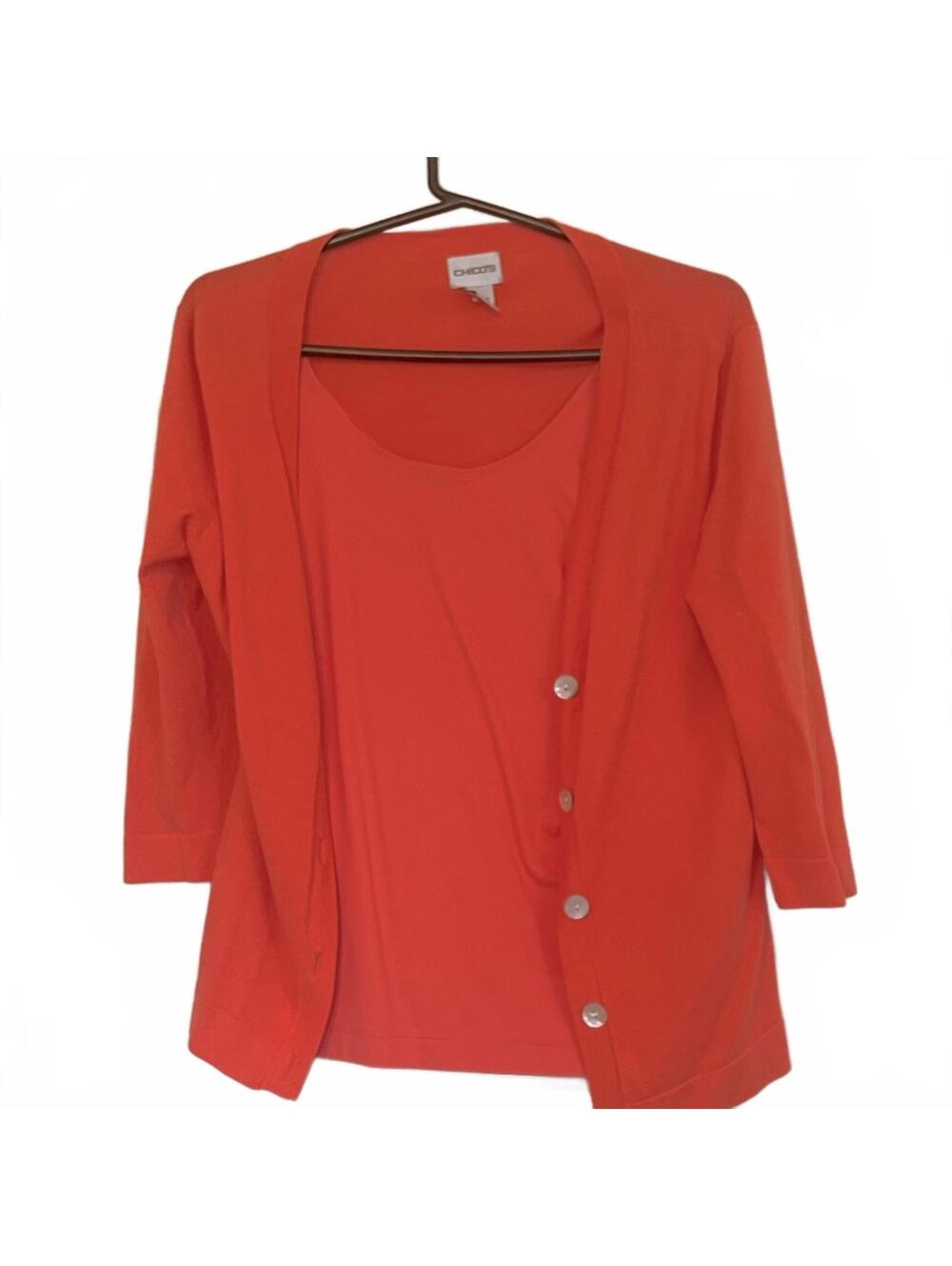 Chico’s Coral Sweater Tank Set Lightweight Summer Layer (2 peice set)